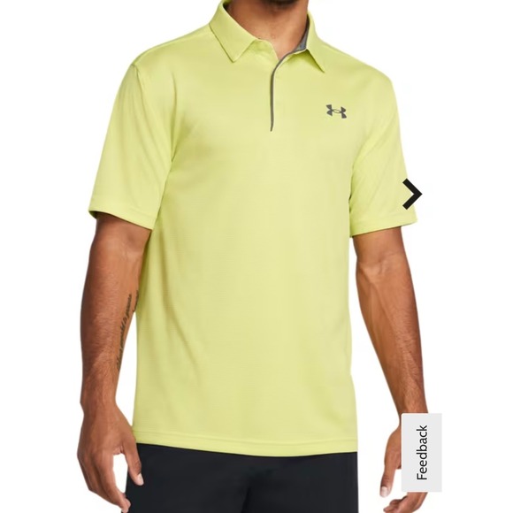 Under Armour Mens Tech Polo Shirt Yellow Short Sleeve Loose Fit 1290140 XLT NWT - Picture 6 of 8